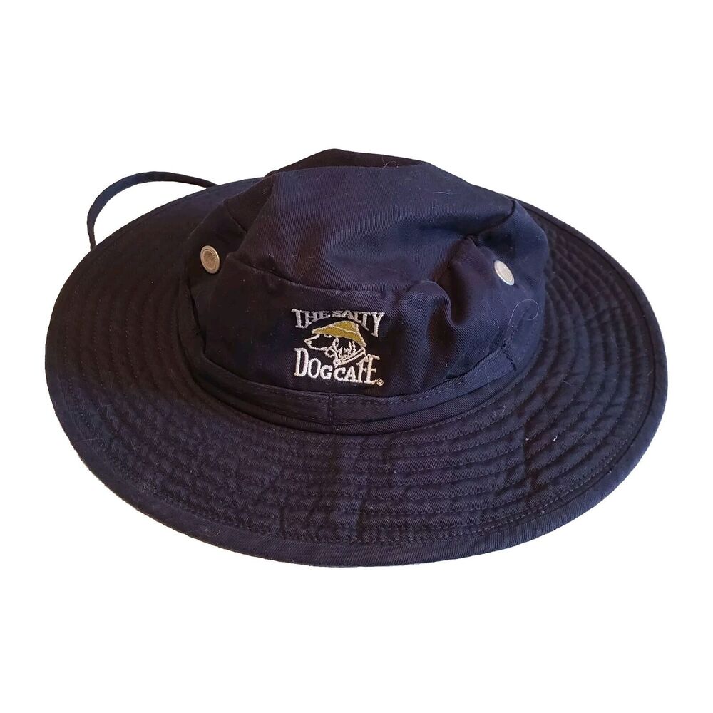 The Salty Dog Cafe Hilton Head Island Navy Bucket Sun Lake Fishing Hat M/L